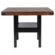 Patter Counter Height Dining Table-Shelf-60 Inch Black Brown Wood