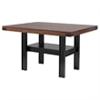 Patter Counter Height Dining Table-Shelf-60 Inch Black Brown Wood