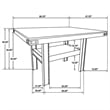 Patter Counter Height Dining Table-Shelf-60 Inch Black Brown Wood