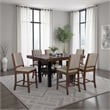 Patter Counter Height Dining Table-Shelf-60 Inch Black Brown Wood