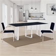 Eden Dining Table-Metal Base-Rectangular Gray Sintered Stone 79 Inch