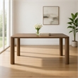Givy Rectangular Dining Table with Round Post Legs-Brown Wood 71 Inch