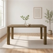 Givy Rectangular Dining Table with Round Post Legs-Brown Wood 71 Inch