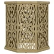 Ores Accent Side Table with Intricate Carvings-Brown Mango Wood