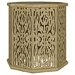 Ores Accent Side Table with Intricate Carvings-Brown Mango Wood