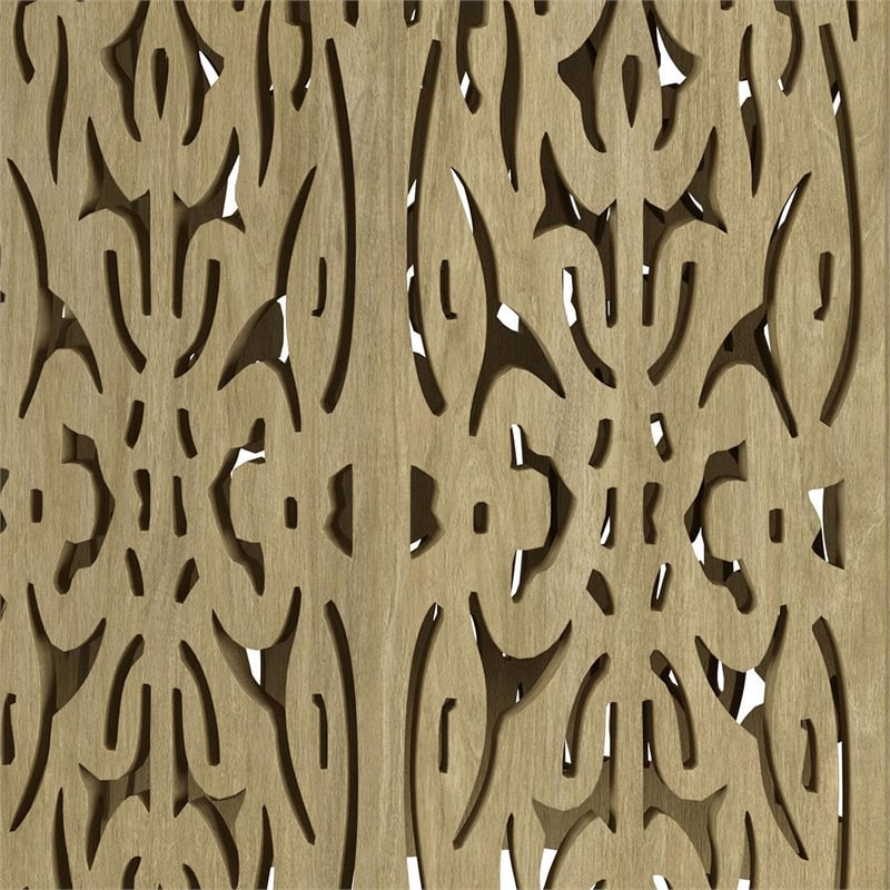 Ores Accent Side Table with Intricate Carvings-Brown Mango Wood
