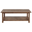 Ayne Coffee Table-1 Shelf-Distressed Brown Wood Frame-47 Inch