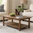 Ayne Coffee Table-1 Shelf-Distressed Brown Wood Frame-47 Inch