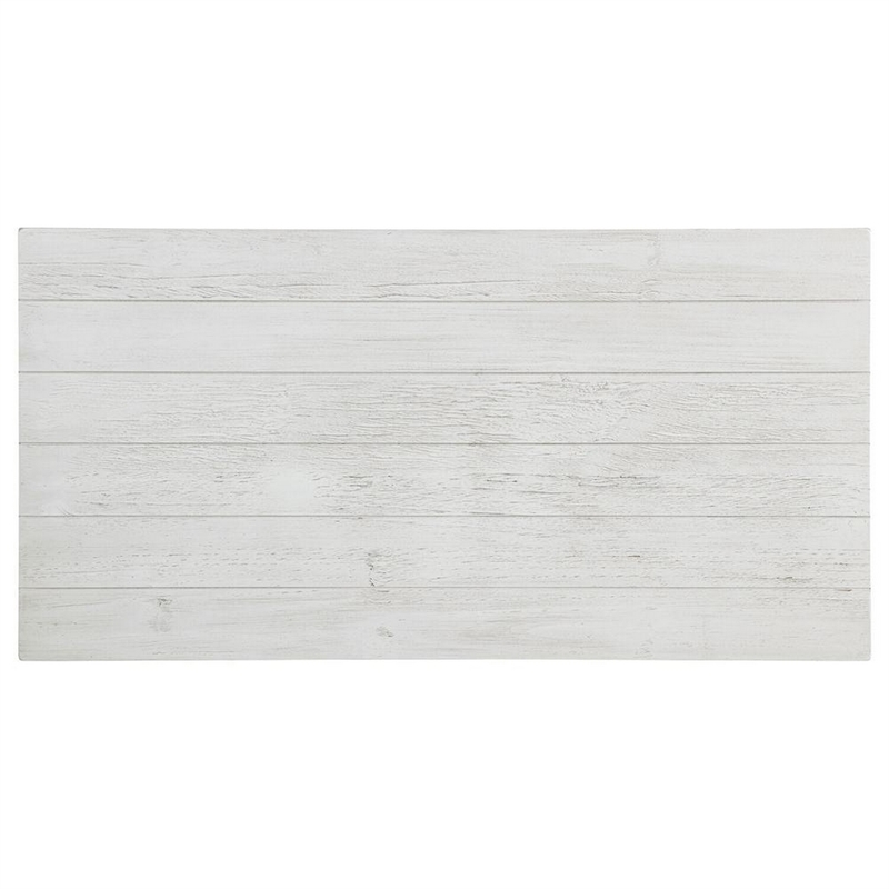 Ayne Coffee Table-1 Bottom Shelf-Distressed White Wood-47 Inch
