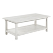 Ayne Coffee Table-1 Bottom Shelf-Distressed White Wood-47 Inch