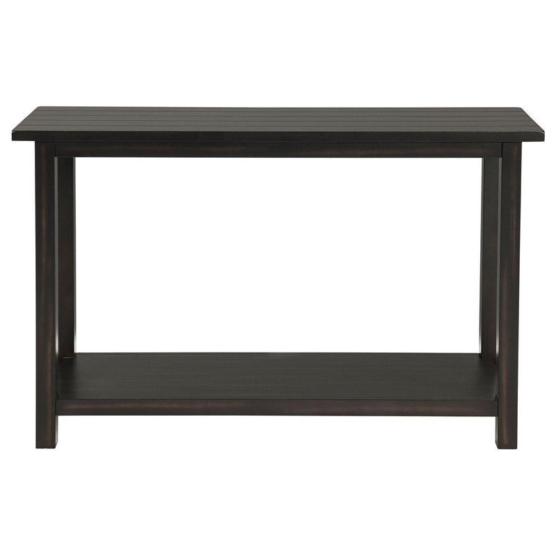 Ayne Console Table-1 Bottom Shelf-Classic Black Wood Frame-47 Inch