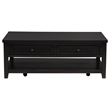 Coni Coffee Table-2 Drawers-1 Shelf-Black Wood Frame-48 Inch