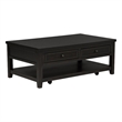 Coni Coffee Table-2 Drawers-1 Shelf-Black Wood Frame-48 Inch