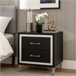 Jenny Nightstand-24 Inch 2 Drawers and Chrome Accents-Modern Black