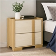 Hyle Nightstand-2 Drawers-24 Inch Modern Natural Brown and White