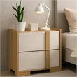 Hyle Nightstand-2 Drawers-24 Inch Modern Natural Brown and White