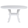 Judy Round Dining Table with Shelf and Flared Legs-White Wood 54 Inch