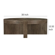 Kinaj Coffee Table-Dark Brown Solid Mango Wood-Round 38 Inch Top
