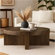 Kinaj Coffee Table-Dark Brown Solid Mango Wood-Round 38 Inch Top