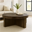 Kinaj Coffee Table-Dark Brown Solid Mango Wood-Round 38 Inch Top