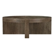 Kinaj Coffee Table-Dark Brown Solid Mango Wood-Round 38 Inch Top