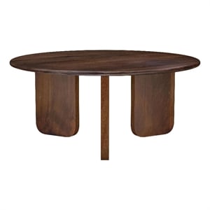 Novo Coffee Table-36 Inch-Rustic Three Panel Legs-Brown Mango Wood