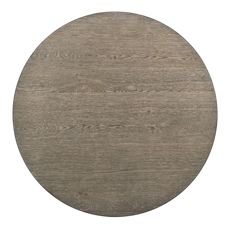 Koe Counter Height Table-48 Inch Brown Round Top-White Pedestal Base