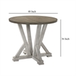 Koe Counter Height Table-48 Inch Brown Round Top-White Pedestal Base