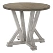Koe Counter Height Table-48 Inch Brown Round Top-White Pedestal Base