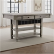 Yani Counter Height Table-60 Inch Rectangular Top-Gray Solid Wood