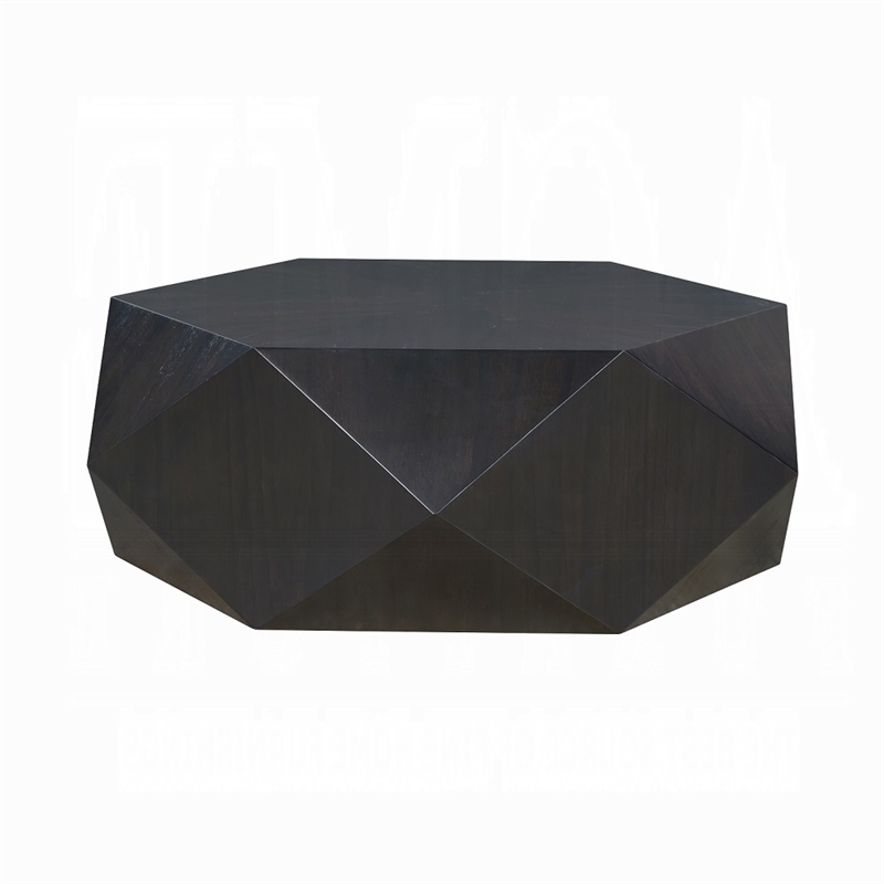 Hano Coffee Table-Black Rubberwood-50 Inch-Modern Geometric Body