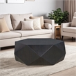 Hano Coffee Table-Black Rubberwood-50 Inch-Modern Geometric Body