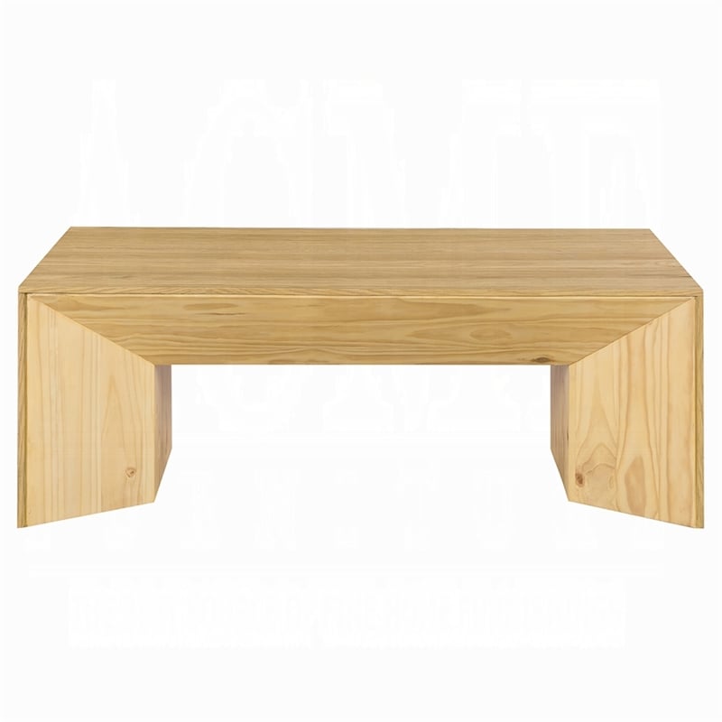Arnold Coffee Table-Natural Brown Wood Frame-Rectangular 53 Inch