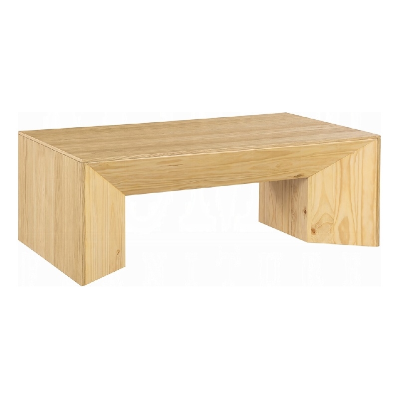 Arnold Coffee Table-Natural Brown Wood Frame-Rectangular 53 Inch