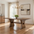 Zivy Dining Table-78 Inch Modern Farmhouse Hourglass Oak Brown Wood