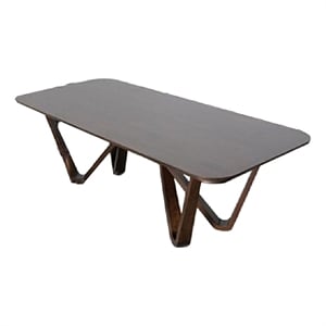 Niva Dining Table-95 Inch Rectangular-Walnut Brown Solid Rubberwood