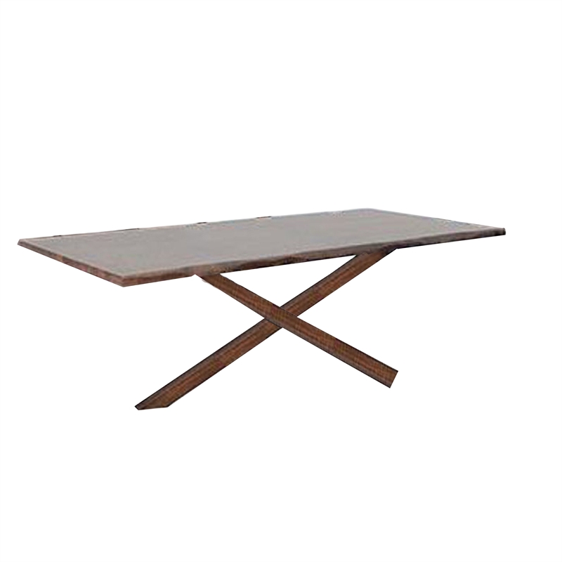 Vyva Dining Table-Triple Cut Live Edge-Walnut Brown Wood-71 Inch