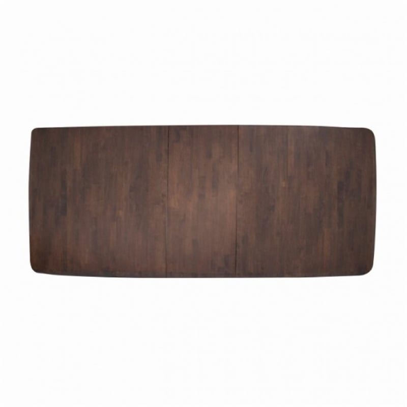 Viki 82-102 Inch Dining Table-Curved Legs Extendable Brown Solid Wood