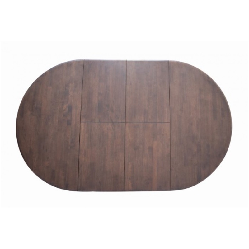 Mikie 47-79 Inch Dining Table-Extendable Brown Full Solid Wood Top