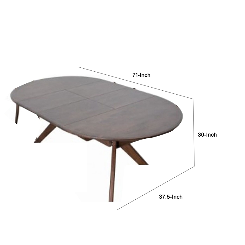 Mikie 47-79 Inch Dining Table-Extendable Brown Full Solid Wood Top