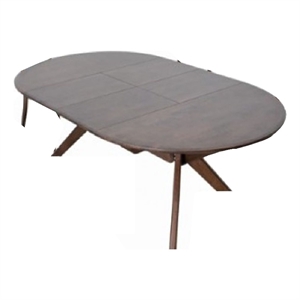 Mikie 47-79 Inch Dining Table-Extendable Brown Full Solid Wood Top