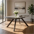 Ziva Dining Table-3D Cut Edge-Black Solid Wood 83 Inch Rectangular