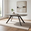 Ziva Dining Table-3D Cut Edge-Black Solid Wood 83 Inch Rectangular