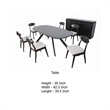 Ziva Dining Table-3D Cut Edge-Black Solid Wood 83 Inch Rectangular