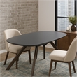 Ziva Dining Table-3D Cut Edge-Black Solid Wood 83 Inch Rectangular