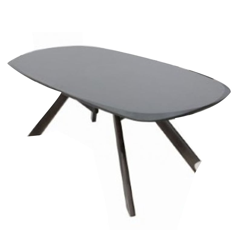 Ziva Dining Table-3D Cut Edge-Black Solid Wood 83 Inch Rectangular