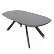 Ziva Dining Table-3D Cut Edge-Black Solid Wood 83 Inch Rectangular