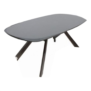 Ziva Dining Table-3D Cut Edge-Black Solid Wood 83 Inch Rectangular