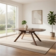 Ziva Dining Table-3D Edges-Brown Full Solid Wood 83 Inch Rectangular