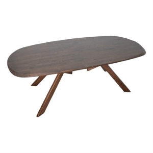 Ziva Dining Table-3D Edges-Brown Full Solid Wood 83 Inch Rectangular